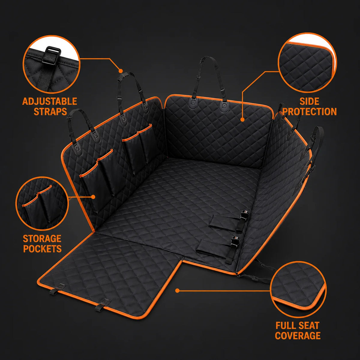 Snout & Pounce™ Waterproof Pet Car Seat Cover