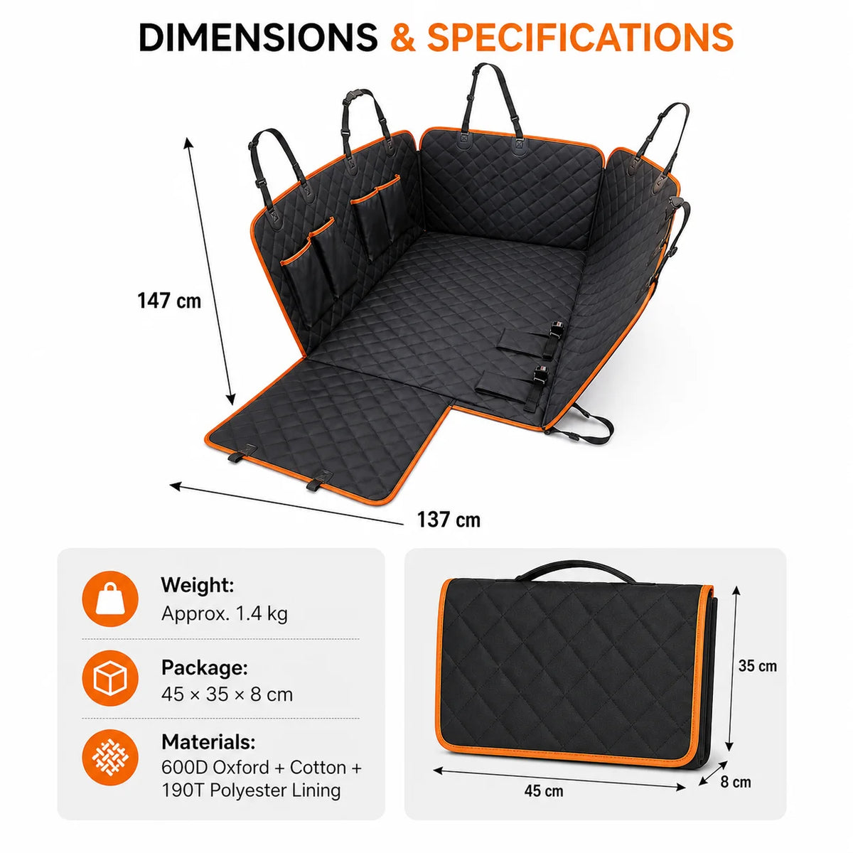 Snout & Pounce™ Waterproof Pet Car Seat Cover
