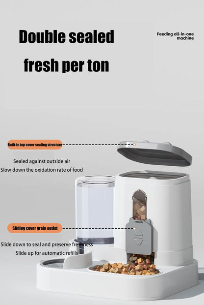 Pet Large-Capacity Feeder Integrated Automatic Water Dispenser Cat Food Bowl Dog Feeding Bowl Cat Bowl Dog Bowl Pet Supplies