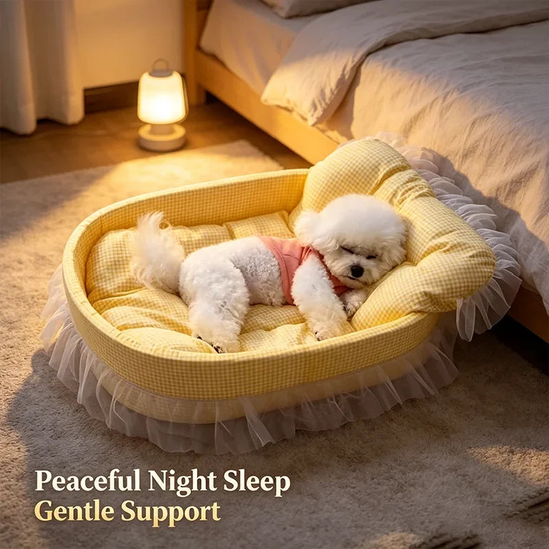 1Pcs Lovely Princess Style Pet Bed Four Seasons Universal Non-stick Cushion Sofa Mat for Small Medium Cats Dogs Daily Pet Suppli
