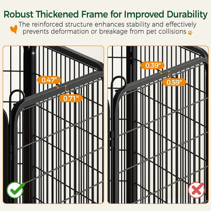 40 Inch 8 Panels Dog Playpen,Portable Metal Fence with Secure Latch,Heavy Duty Frame,Indoor Yard & Camping Use, Custom