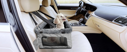 Upgrade Dog Booster Seat for Small Dogs Waterproof Leather Pet Car Seat with Metal Frame Portable Travel Carrier Bag