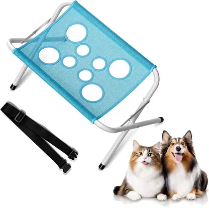 Pet Dog Bath Hammock Cat Shower Grooming Table Hammock with Foldable Stand Breathable Mesh Bathing Drying Table for Nail Trimmin