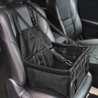 Puppy Car Seat, Sturdy Reinforced Structure with Inner Frame and Velcro, Shortened Safety Leash with Rotary Metal Snap Hook, Ideal Washable Portable Pet Booster Seat for small dogs and Pets