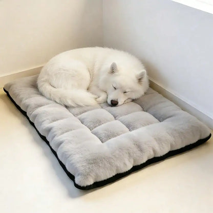 Ultra Soft Flannel Plush Pet Crate Mat, Thickened Cozy Comfort Dog Sleeping Cushion, Anti-Slip Bottom Machine Washable Pet Bed Pad, All Season Rectangle Pet Mattress For Small Medium Large Dogs Cats Indoor Use