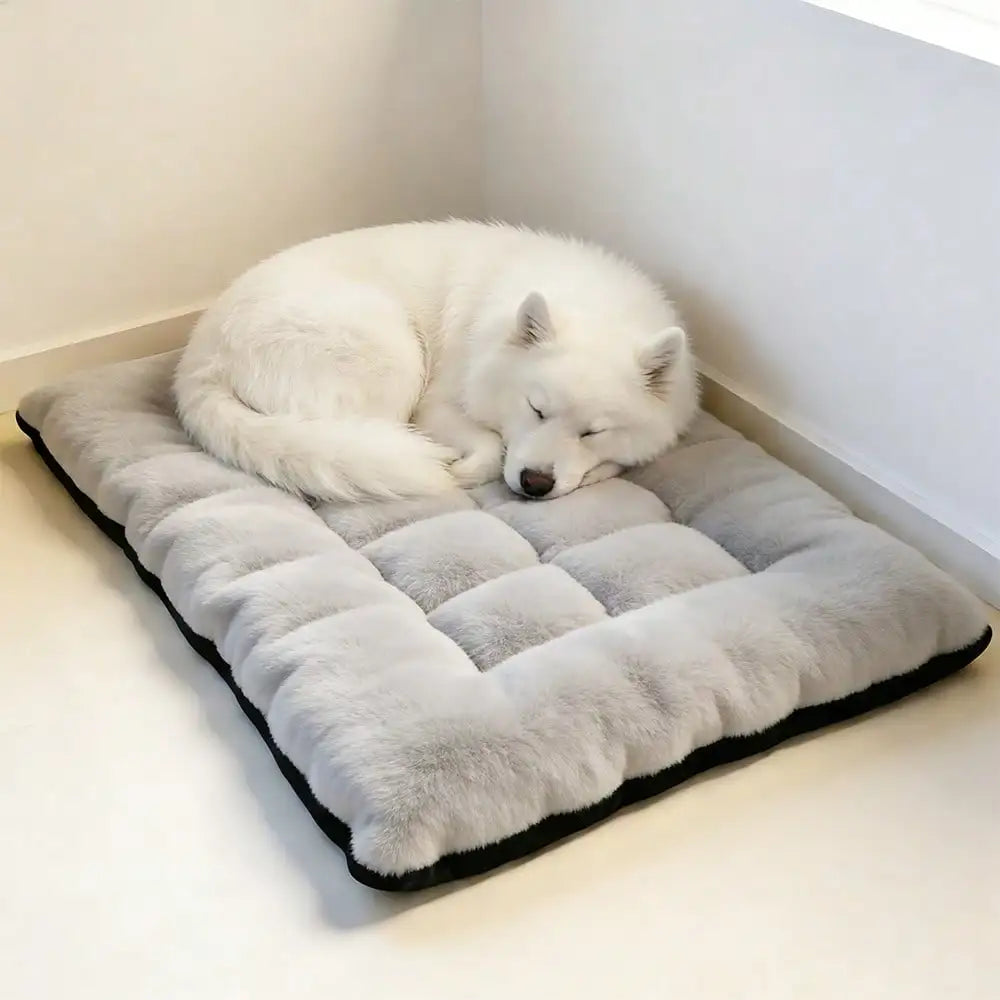 Ultra Soft Flannel Plush Pet Crate Mat, Thickened Cozy Comfort Dog Sleeping Cushion, Anti-Slip Bottom Machine Washable Pet Bed Pad, All Season Rectangle Pet Mattress For Small Medium Large Dogs Cats Indoor Use