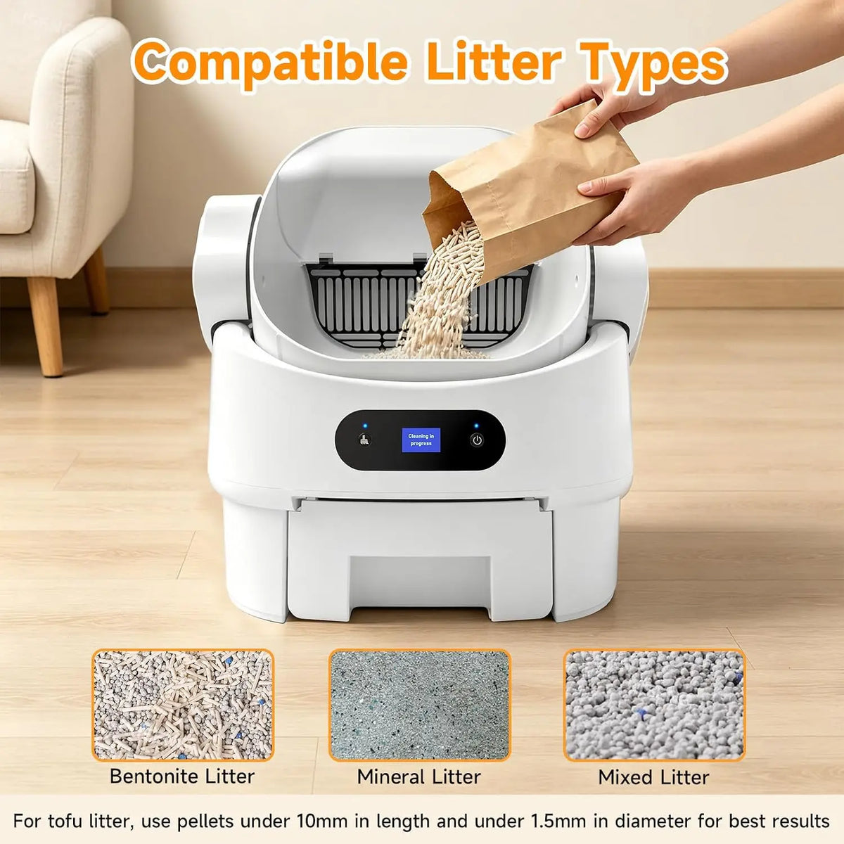 Open-Top Automatic Self-Cleaning Cat Litter Box Enclosure,for Multiple Cats, Custom