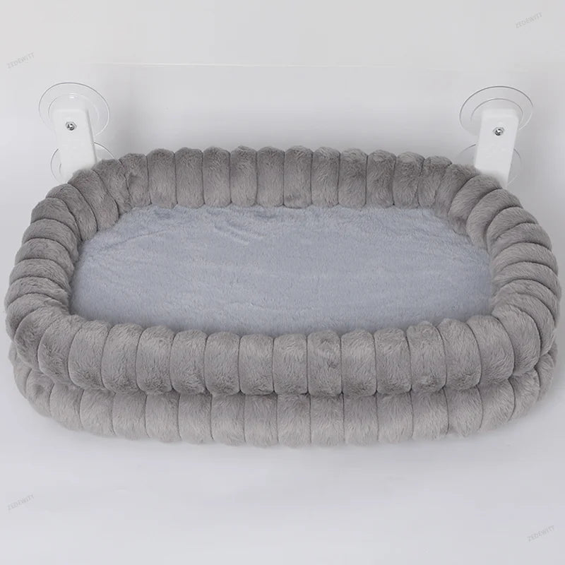 Strong Suction Cups Cat Window Hammock Winter Warm Soft Double-Sided Plush Non-Slip Hanging Cat Sleeping Pad Indoor Pet Supplies