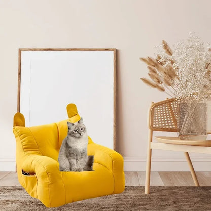 1pc Cat Sofa Bed with Adorable Cartoon Design, Detachable & Washable Reusable Pet Furniture, - for Indoor Cats Up To 2.72 KG