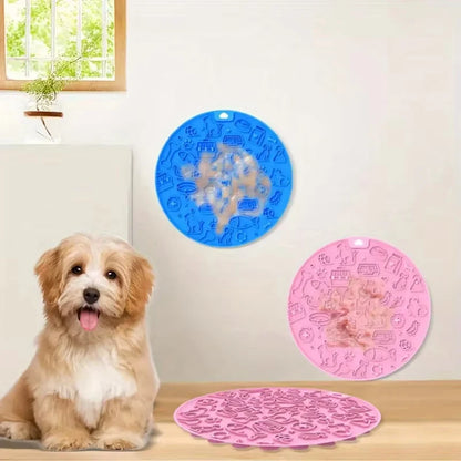 Pet Feeding Mat Silicone Dog Licking Pad Square Dogie Feeding Training Pad for Dry-wet Food Dog Feeder Pet Mat Water Feeding Mat