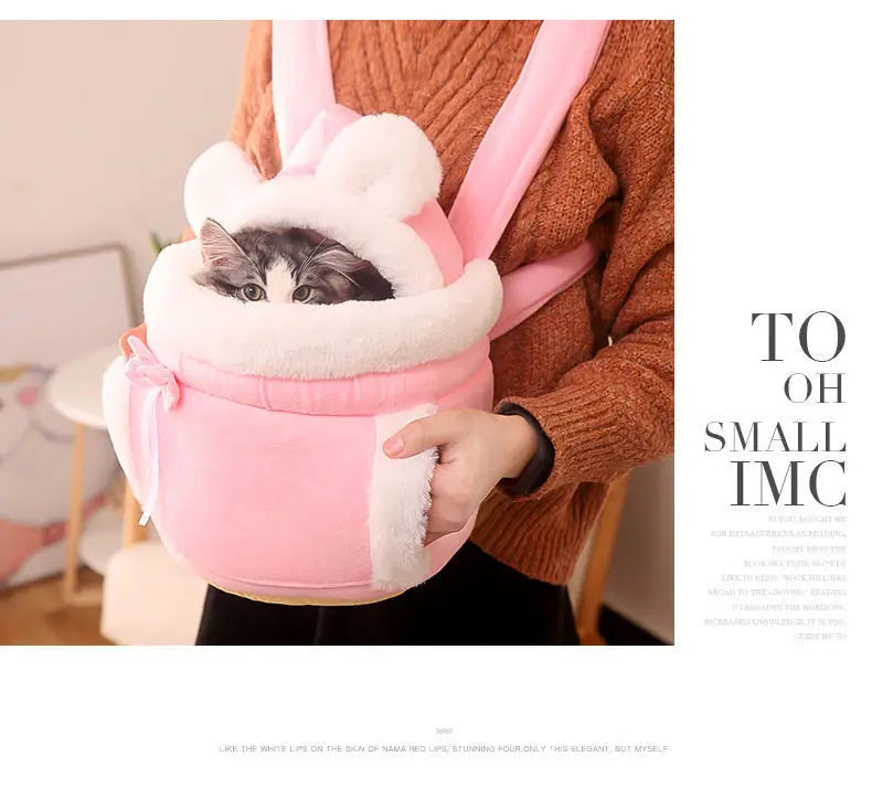 Cat Bag Winter Warm Cat Outing Bag Carrying Bag Large Capacity Crossbody Pet Bag Princess Style