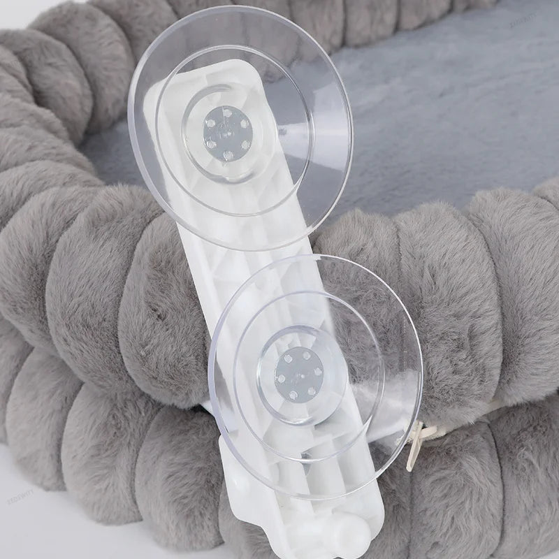 Strong Suction Cups Cat Window Hammock Winter Warm Soft Double-Sided Plush Non-Slip Hanging Cat Sleeping Pad Indoor Pet Supplies
