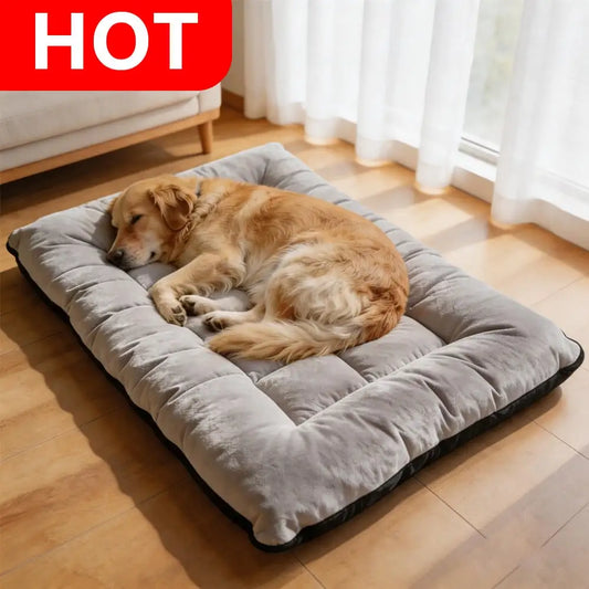 Ultra Soft Flannel Plush Pet Crate Mat, Thickened Cozy Comfort Dog Sleeping Cushion, Anti-Slip Bottom Machine Washable Pet Bed Pad, All Season Rectangle Pet Mattress For Small Medium Large Dogs Cats Indoor Use