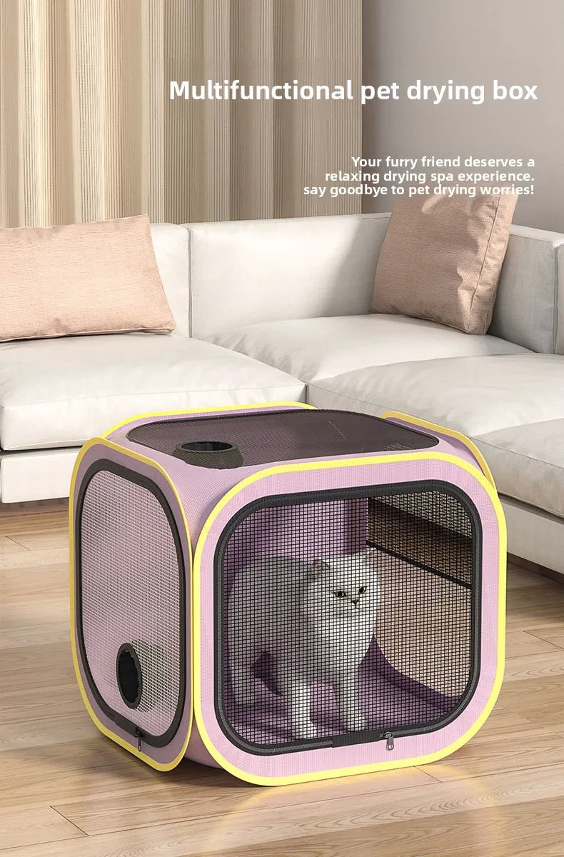 Pet Drying Box Cat Bath Blow Anti-escape Artifact for Puppies and Dogs Blow Drying Bag Household Water Dryer Portable Cat Cage