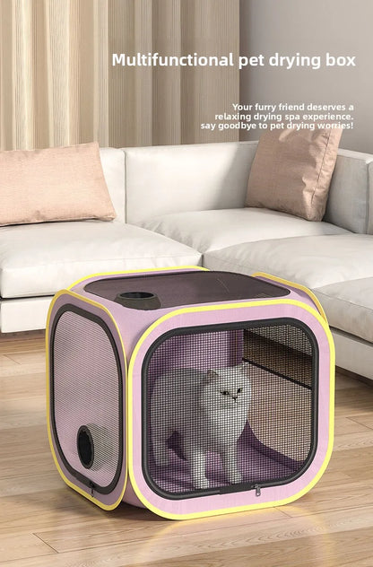 Pet Drying Box Cat Bath Blow Anti-escape Artifact for Puppies and Dogs Blow Drying Bag Household Water Dryer Portable Cat Cage