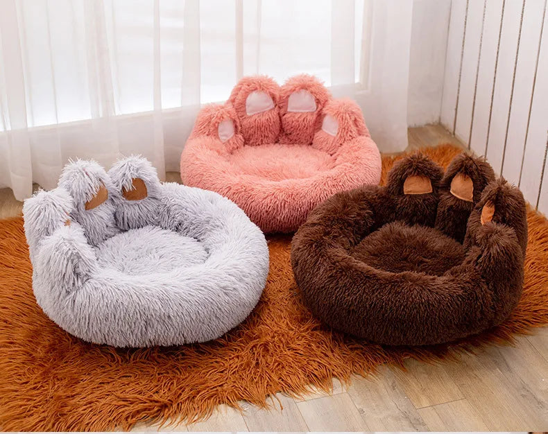 Fluffy Dog Bed Winter Warm Large Pet Products Small Sofa Baskets Pets Kennel Mat Puppy Cats Supplies Basket Blanket Accessories