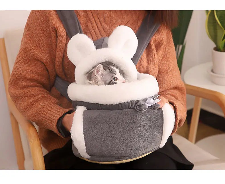 Cat Bag Winter Warm Cat Outing Bag Carrying Bag Large Capacity Crossbody Pet Bag Princess Style