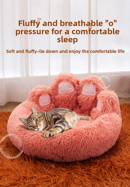 Fluffy Dog Bed Winter Warm Large Pet Products Small Sofa Baskets Pets Kennel Mat Puppy Cats Supplies Basket Blanket Accessories