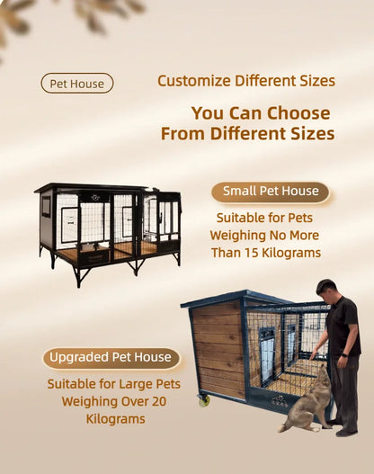 Weatherproof Eco Friendly Outdoor Dog House S M L Size Choices Durable Pet Shelter For Patio Garden