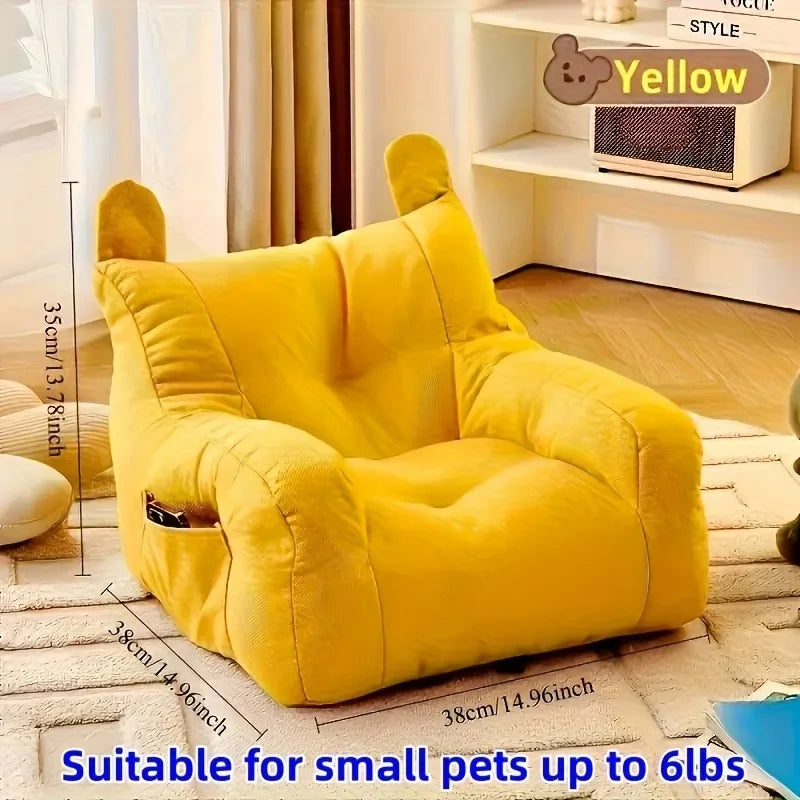 1pc Cat Sofa Bed with Adorable Cartoon Design, Detachable & Washable Reusable Pet Furniture, - for Indoor Cats Up To 2.72 KG