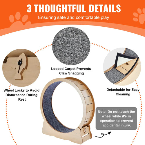 Large Wooden Cat Exercise Wheel