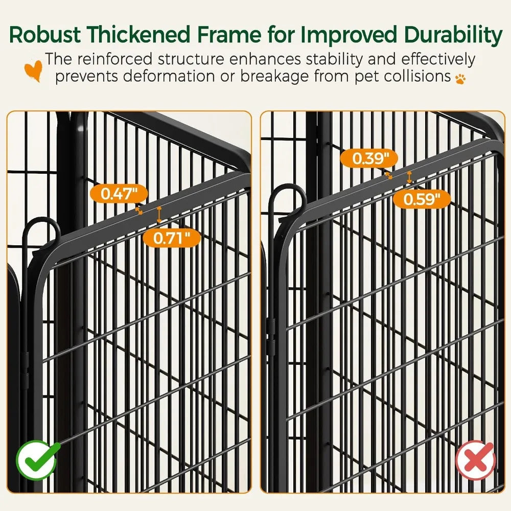 40 Inch 8 Panels Dog Playpen,Portable Metal Fence with Secure Latch,Heavy Duty Frame,Indoor Yard & Camping Use, Custom