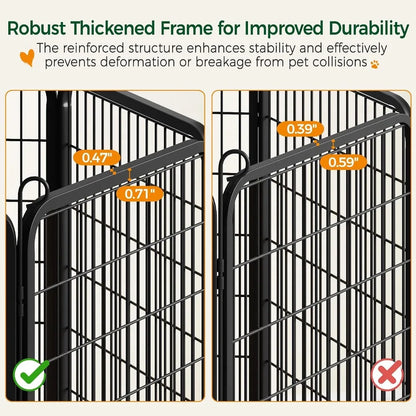 40 Inch 8 Panels Dog Playpen,Portable Metal Fence with Secure Latch,Heavy Duty Frame,Indoor Yard & Camping Use, Custom