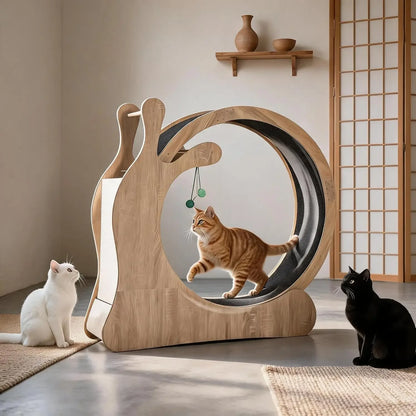 Garvee 3 in1 Solid Wood Cat Treadmill Running Wheel Large Pet Supplies Anti Pinch Foot Exercise Fitness Roller Cat Climbing Frame Dog Toy