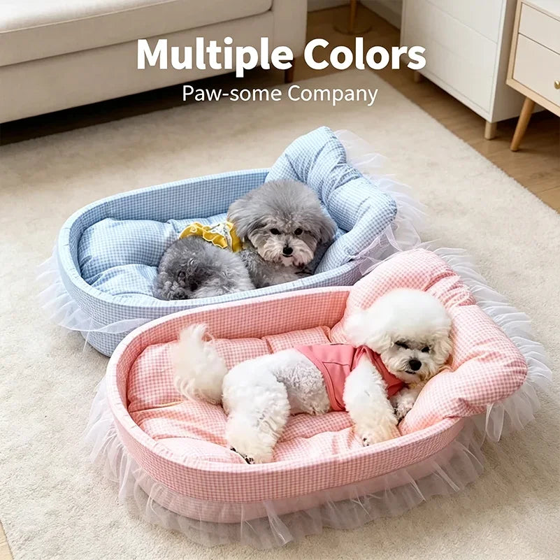 1Pcs Lovely Princess Style Pet Bed Four Seasons Universal Non-stick Cushion Sofa Mat for Small Medium Cats Dogs Daily Pet Suppli