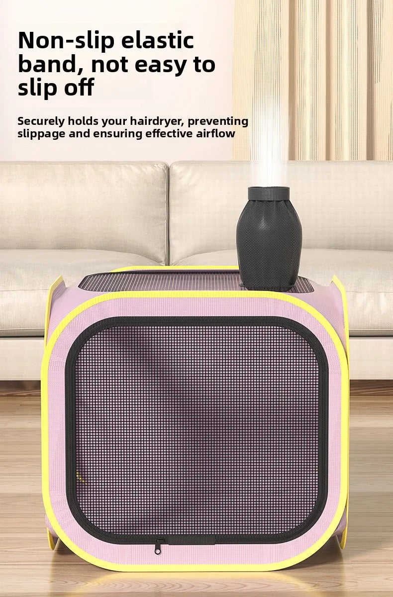 Pet Drying Box Cat Bath Blow Anti-escape Artifact for Puppies and Dogs Blow Drying Bag Household Water Dryer Portable Cat Cage