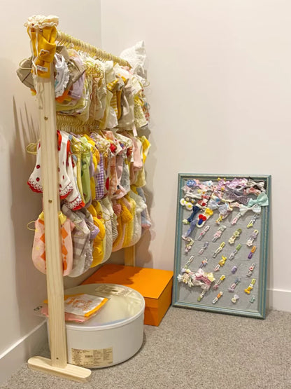 Pet floor hanger dog wardrobe solid wood puppy cat wardrobe coat rack dog hanger small clothes storage rack