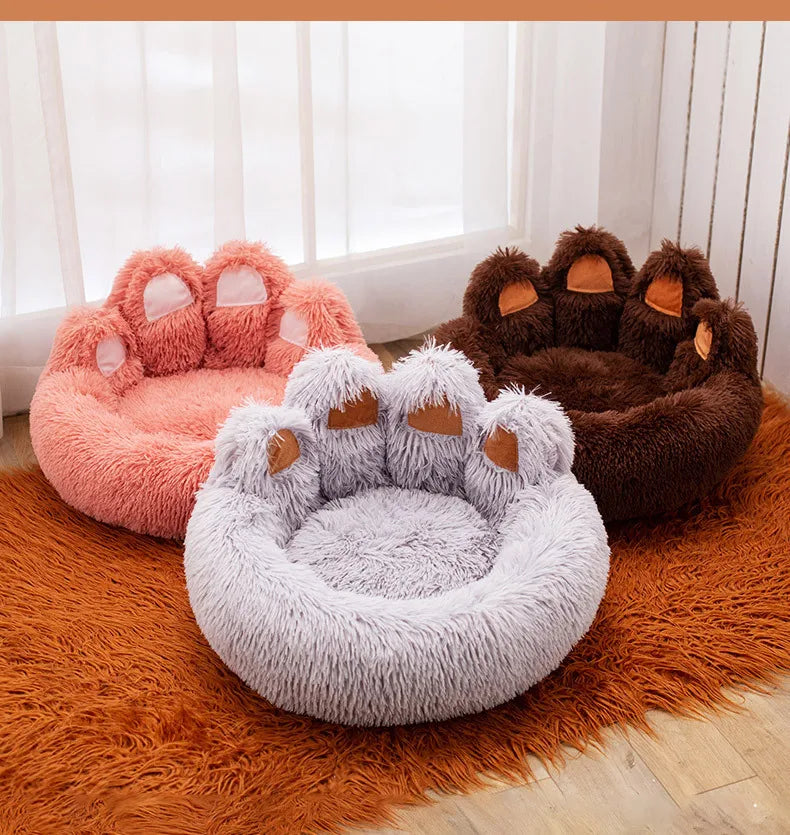 Fluffy Dog Bed Winter Warm Large Pet Products Small Sofa Baskets Pets Kennel Mat Puppy Cats Supplies Basket Blanket Accessories