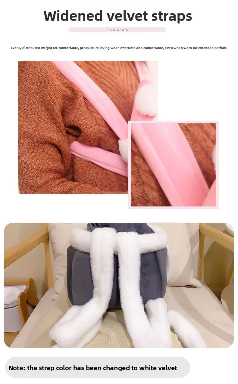 Cat Bag Winter Warm Cat Outing Bag Carrying Bag Large Capacity Crossbody Pet Bag Princess Style