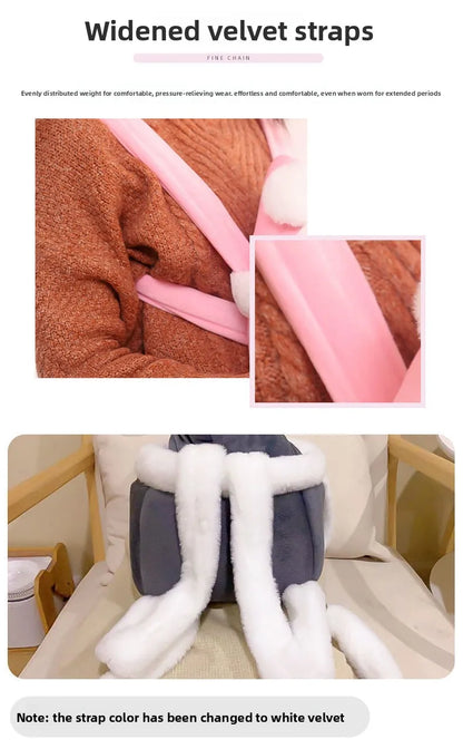 Cat Bag Winter Warm Cat Outing Bag Carrying Bag Large Capacity Crossbody Pet Bag Princess Style