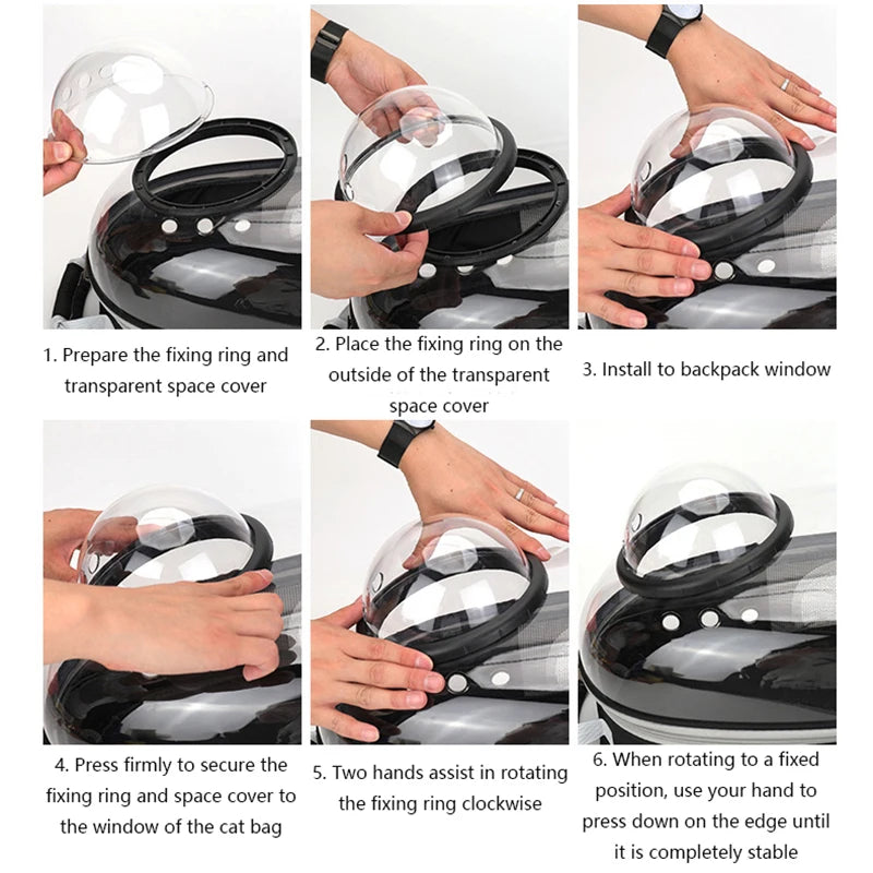 Pet Cat Carrying Bag Breathable Portable Pet Outdoor Travel Backpack Transparent Bag Carrier Pet Transport Space Capsule Bag