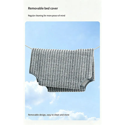 Elevated Cat Bed House Cat Hammocks Bed Wood Canvas Cat Lounge Bed for Small Rabbit Cats Dogs Durable Canvas Pet House Supplies