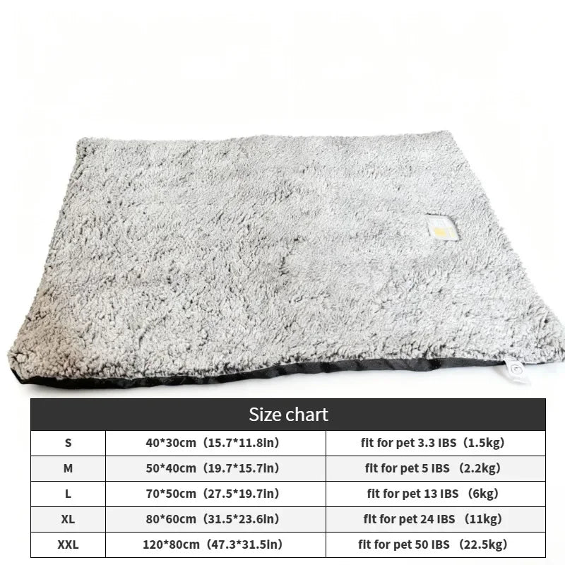 Winter Self-Heating Pet Pad Blanket for Dogs Cats, No Electricity Thermal Mat with Anti-Slip BottomWarm Cushion for Puppy Kitten