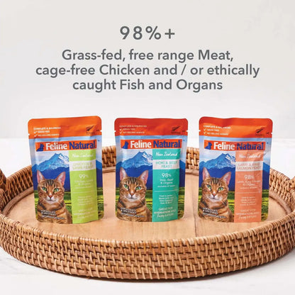 Grain-Free Wet Cat Food Pâté Pouches 12-Pack 3oz Salmon Beef Chicken Variety Single Serve Pet Food Treats High Palatability Hydrating Meal with Sunflower Oil Dried Kelp Daily Nutrition Cat Supplies