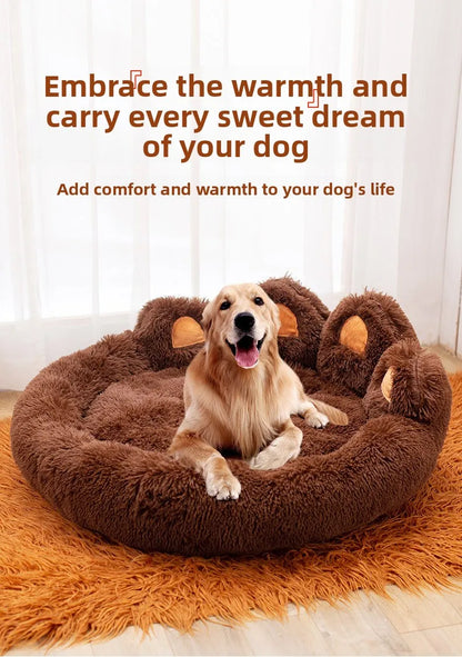 Fluffy Dog Bed Winter Warm Large Pet Products Small Sofa Baskets Pets Kennel Mat Puppy Cats Supplies Basket Blanket Accessories
