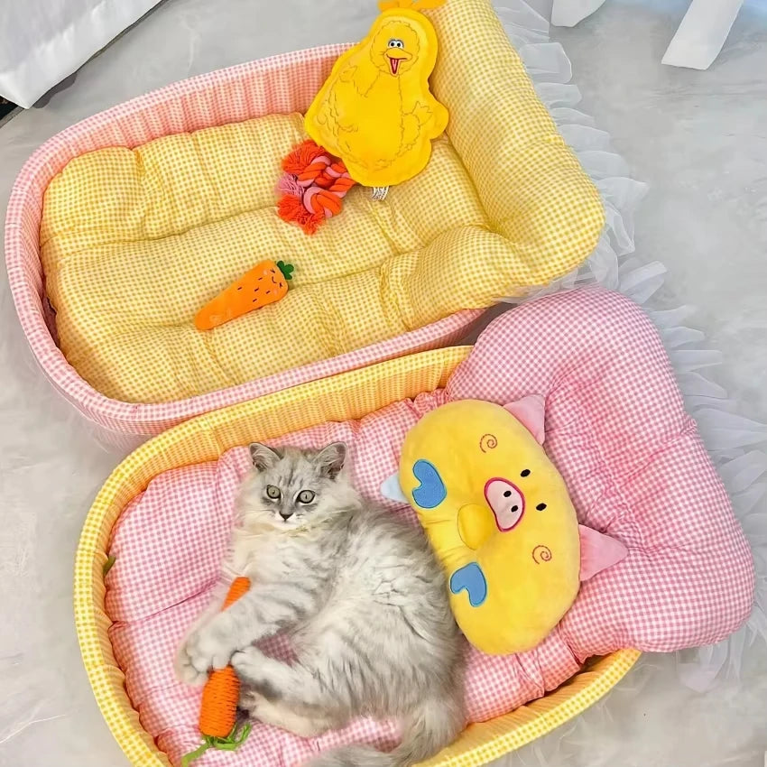 1Pcs Lovely Princess Style Pet Bed Four Seasons Universal Non-stick Cushion Sofa Mat for Small Medium Cats Dogs Daily Pet Suppli
