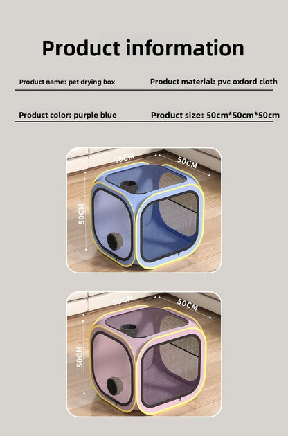 Pet Drying Box Cat Bath Blow Anti-escape Artifact for Puppies and Dogs Blow Drying Bag Household Water Dryer Portable Cat Cage