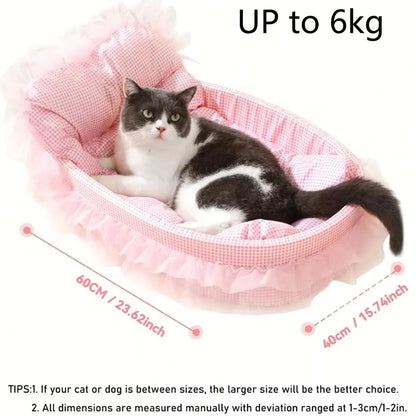 1Pcs Lovely Princess Style Pet Bed Four Seasons Universal Non-stick Cushion Sofa Mat for Small Medium Cats Dogs Daily Pet Suppli