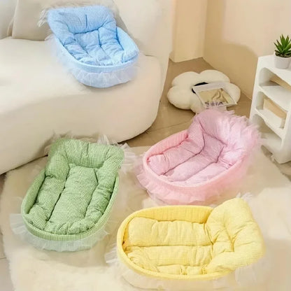 1Pcs Lovely Princess Style Pet Bed Four Seasons Universal Non-stick Cushion Sofa Mat for Small Medium Cats Dogs Daily Pet Suppli