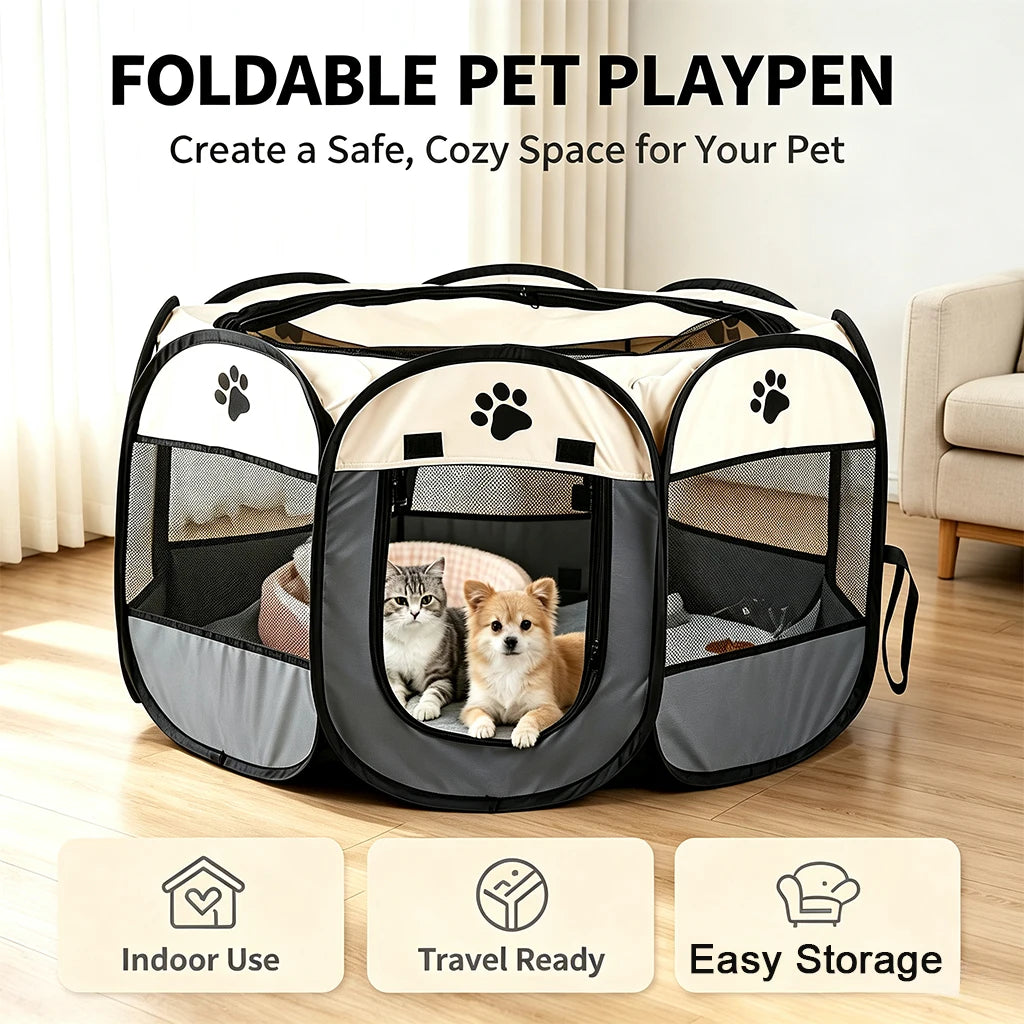 Snout & Pounce™ Portable Pet Playpen