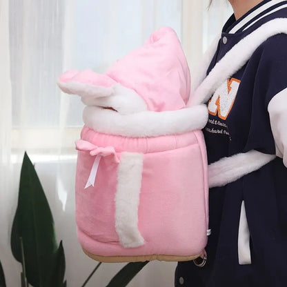 Cat Bag Winter Warm Cat Outing Bag Carrying Bag Large Capacity Crossbody Pet Bag Princess Style