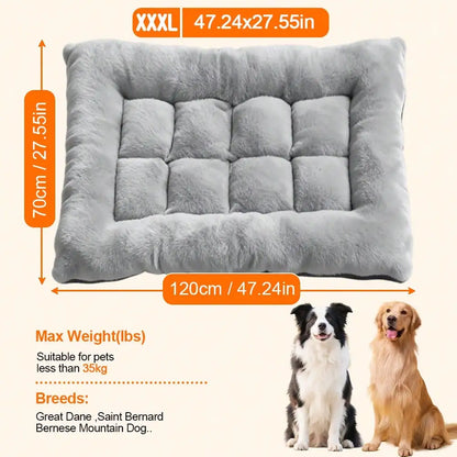 Ultra Soft Flannel Plush Pet Crate Mat, Thickened Cozy Comfort Dog Sleeping Cushion, Anti-Slip Bottom Machine Washable Pet Bed Pad, All Season Rectangle Pet Mattress For Small Medium Large Dogs Cats Indoor Use