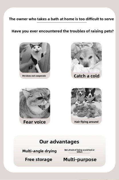 Pet Drying Box Cat Bath Blow Anti-escape Artifact for Puppies and Dogs Blow Drying Bag Household Water Dryer Portable Cat Cage