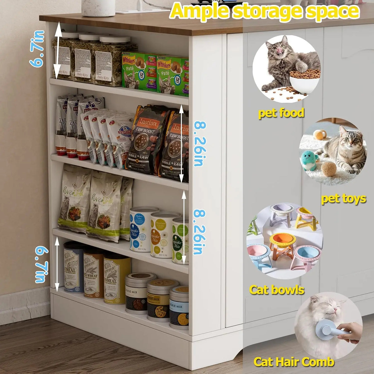 Large Cat Litter Enclosure with Litter Collector, Enclosure for self-Cleaning Litter Boxes, Large Hidden Litter Box, Customized