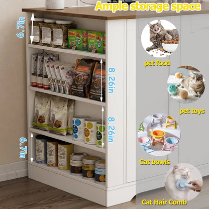 Large Cat Litter Enclosure with Litter Collector, Enclosure for self-Cleaning Litter Boxes, Large Hidden Litter Box, Customized