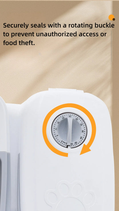 Pet Automatic Feeder Timed Quantification Separate Bowls for Dry Wet Feeding Easy to Clean Short-distance Travel Home Use